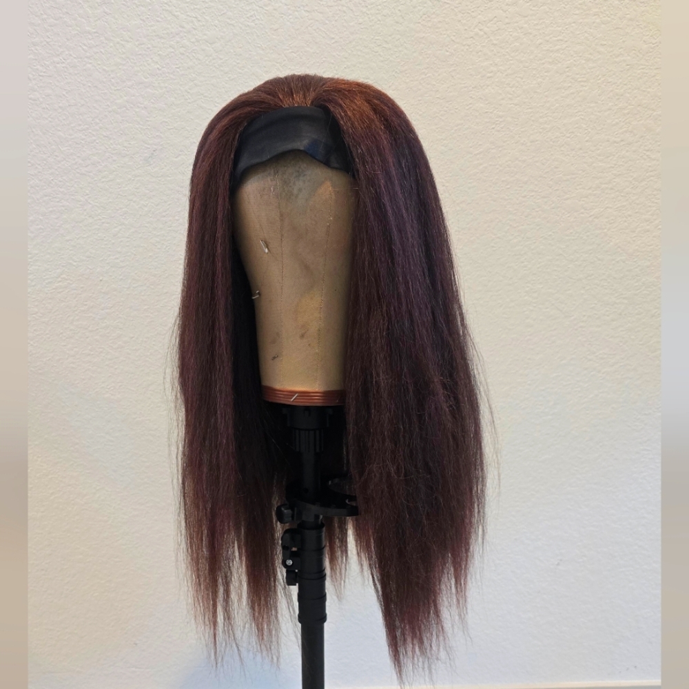 Elegant Brown Grab And go Headband Synthetic Wig